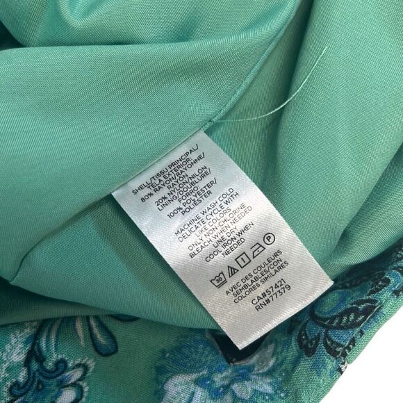 Ann Taylor Women's Green Floral High Waisted Shorts Size 4 - Picture 6 of 7